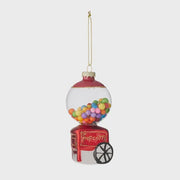 Glass Christmas Ornament - Popcorn Cart