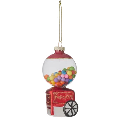 Glass Christmas Ornament - Popcorn Cart