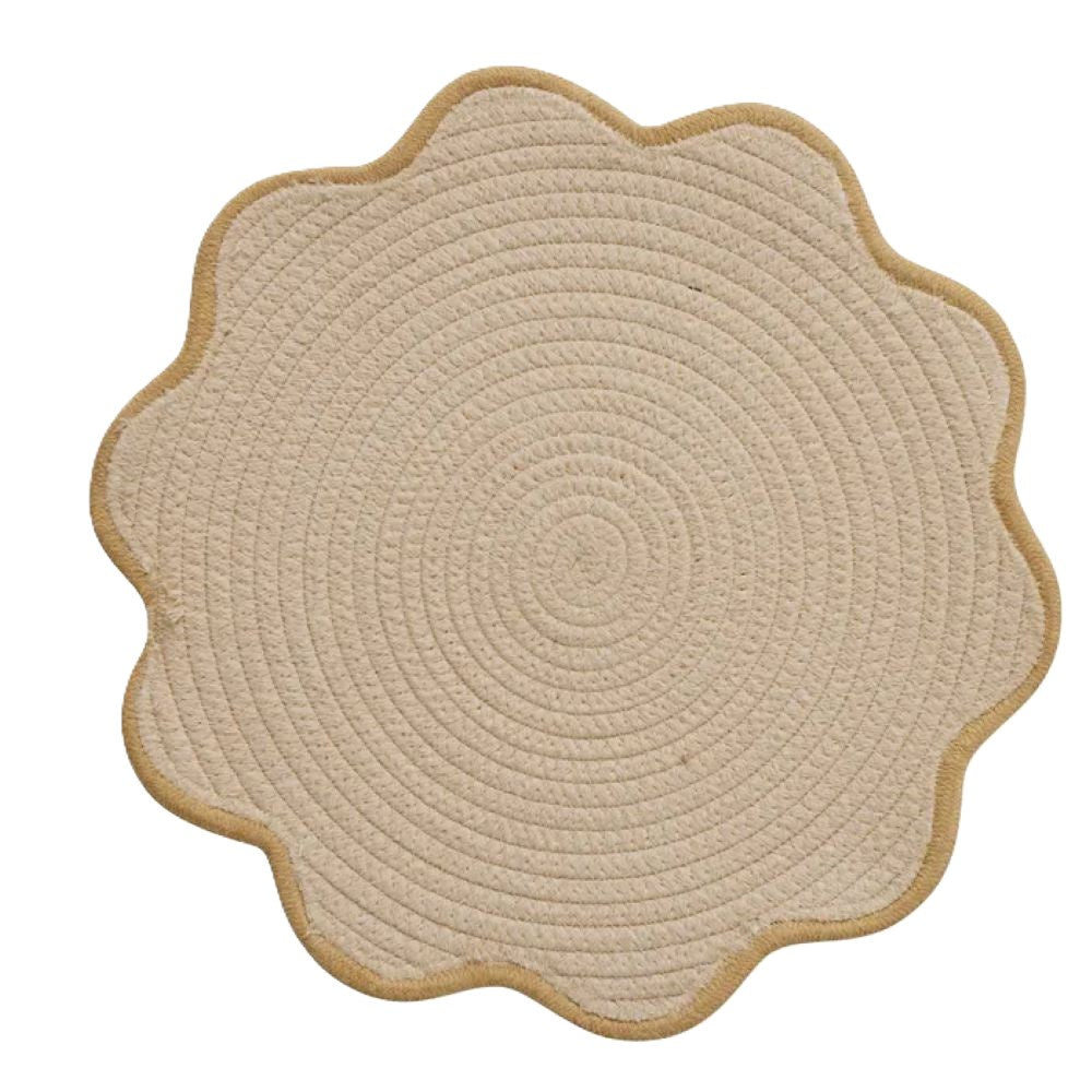 Sonny Cotton/Poly Placemat 38cm - Ivory/Honey