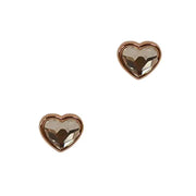 Cubic Facetted Heart Post Earrings - Rose Gold/Clear