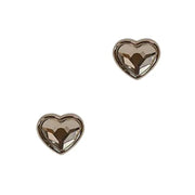 Cubic Facetted Heart Post Earrings - Silver/Clear