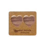 Brushed Heart Post Earrings - Rose Gold