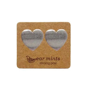 Brushed Heart Post Earrings - Silver