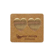 Brushed Heart Post Earrings - Gold