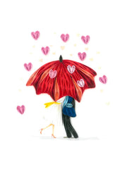 Quilling Greeting Card - Raining Hearts