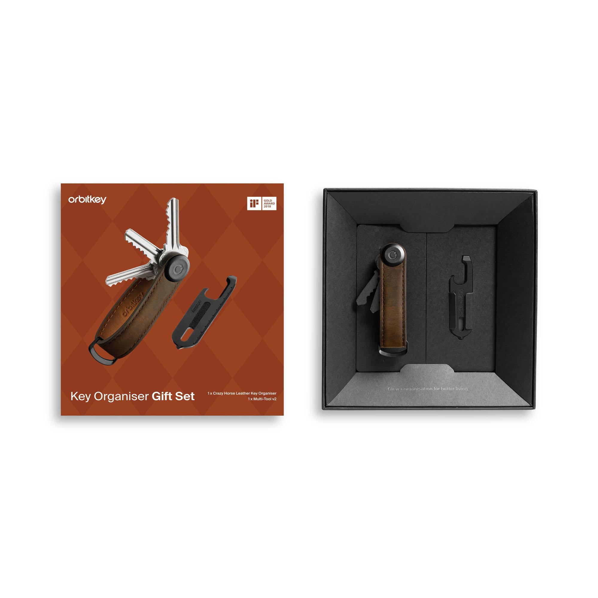 Orbitkey Set with Multitool - Crazy Horse - Oak