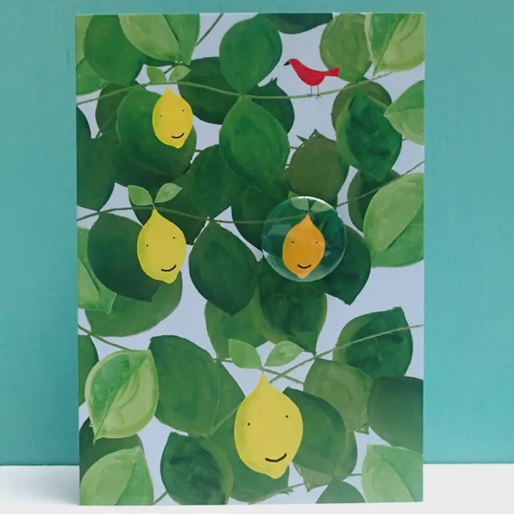 Card With Badge - Happy Lemon