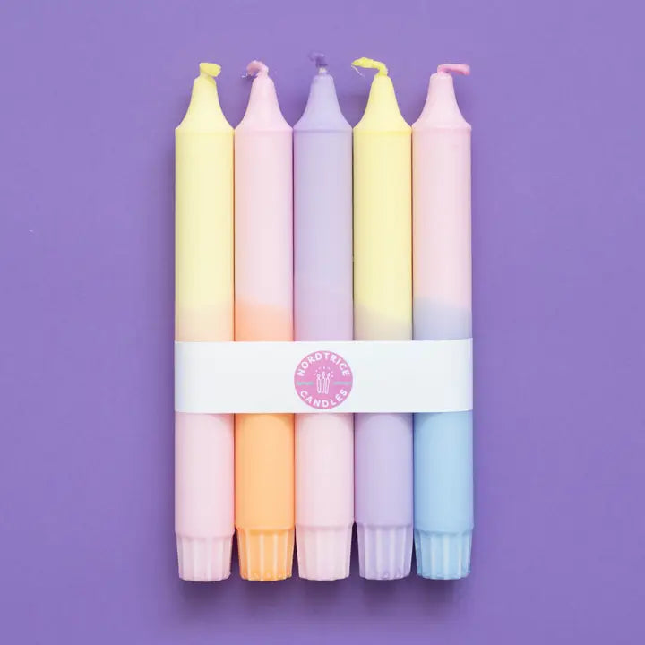 Taper Candles Set of 5 - Pastel Party Mix