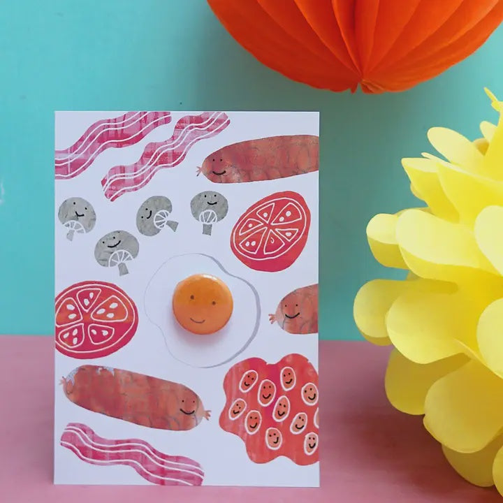 Card With Badge - Happy Breakfast