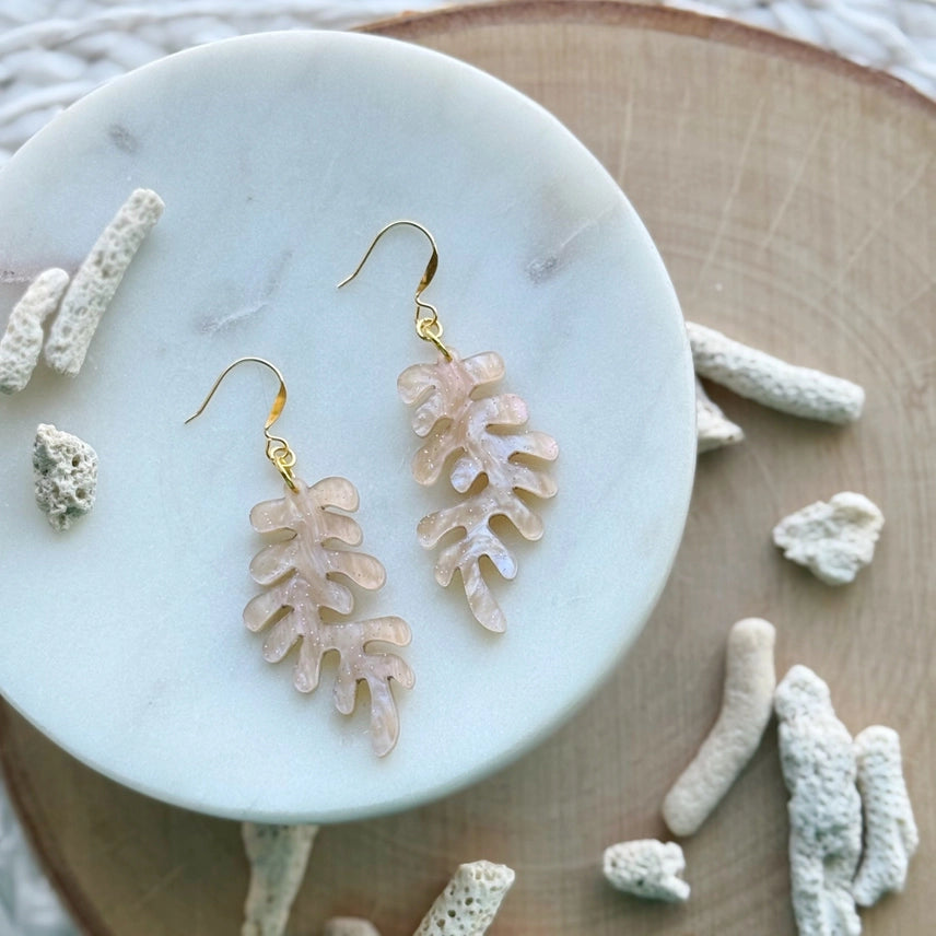 Coral Drop Earrings - Sunstone