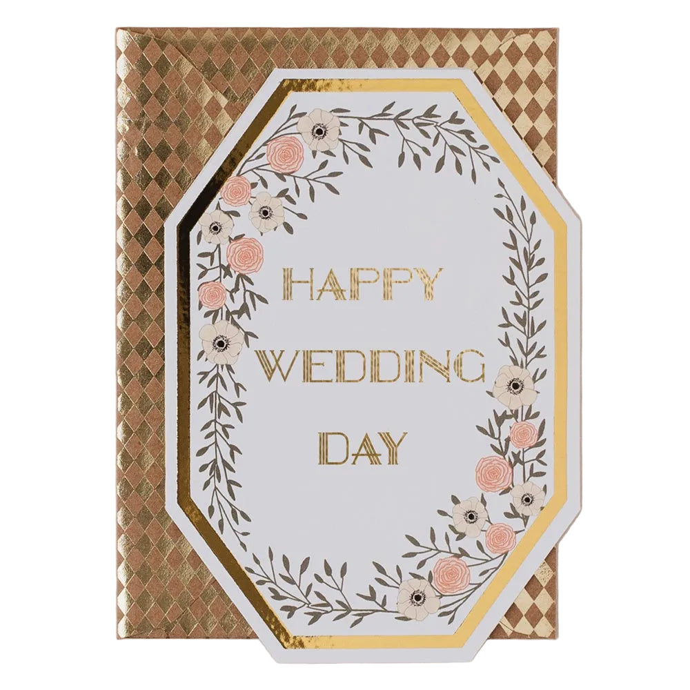 Wedding Day Floral Border Card