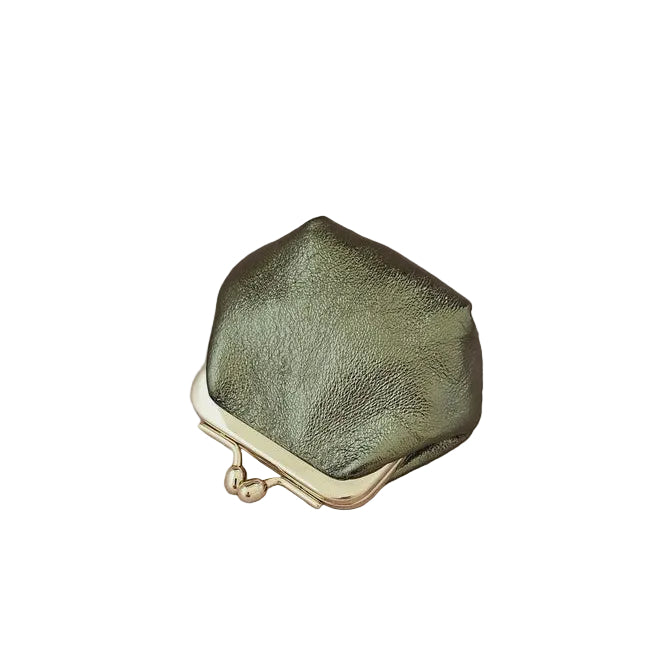 Retro Leather Mini Purse - Khaki