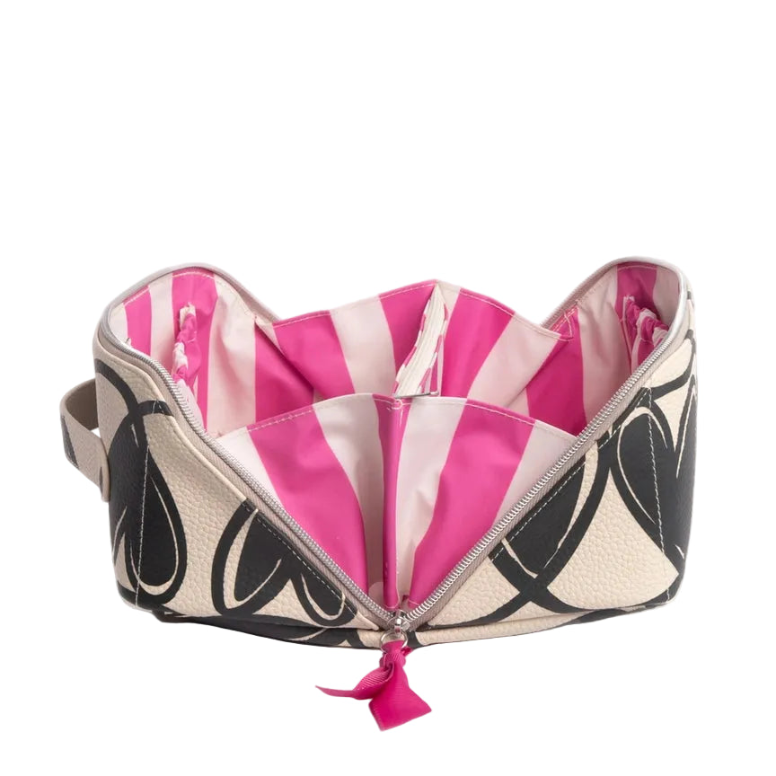 Diagonal Washbag Large - Mono Linked Hearts