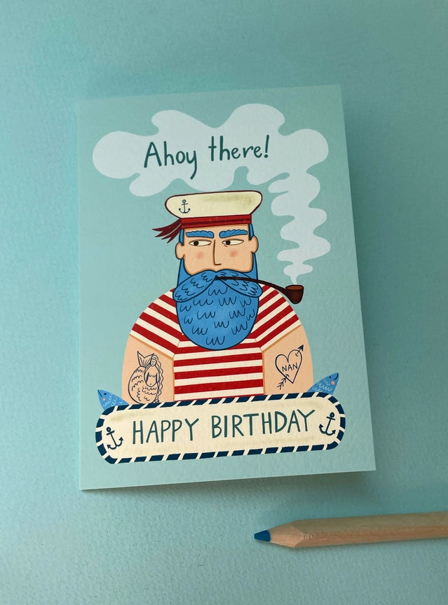 Ahoy There Old Sailor Card
