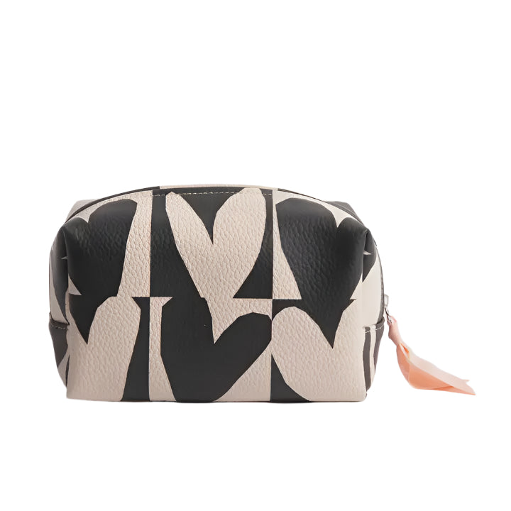 Cube Cosmetic Bag - Mono Checkmate Heart
