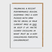 Dad Parental Review Card