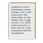 Dad Parental Review Card