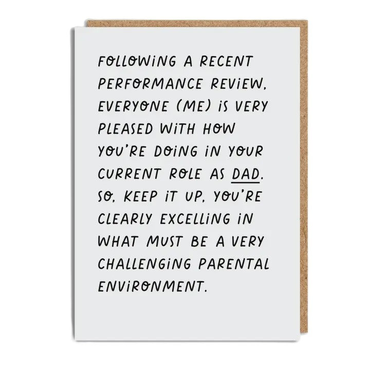 Dad Parental Review Card