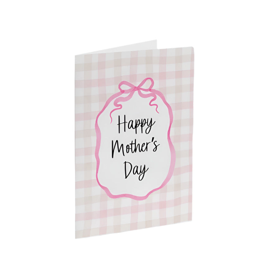 Pink Gingham Happy Mother's Day Card