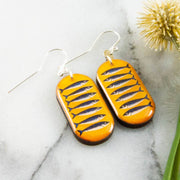 Oblong Drop Earrings - Retro Yellow Fish
