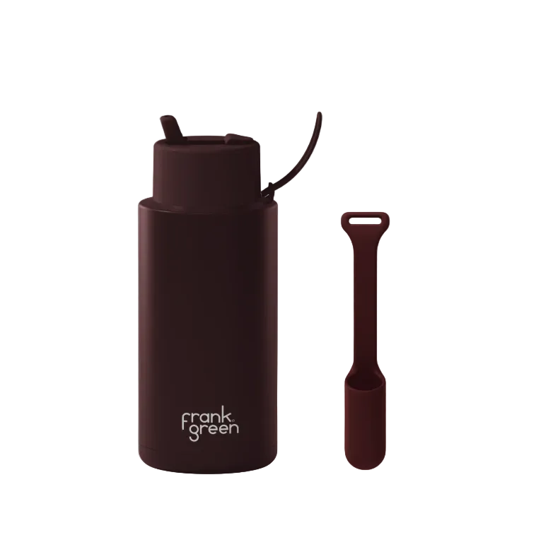 Lip & Sip Bundle - 1L Ceramic Bottle with Lip Gloss Holder Chocolate