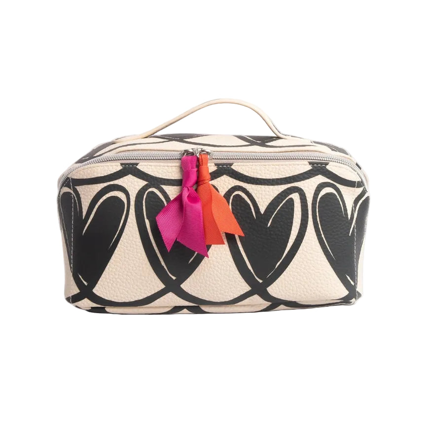 Diagonal Washbag Large - Mono Linked Hearts
