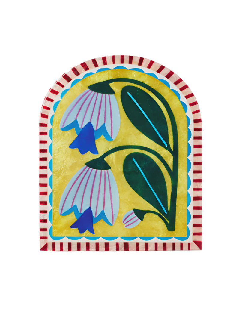 Capiz Shell Art Tile - Bloom Nouveau - Yellow Arch
