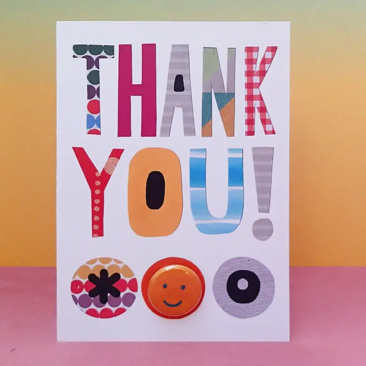 Card With Badge - Collage Text Thank You