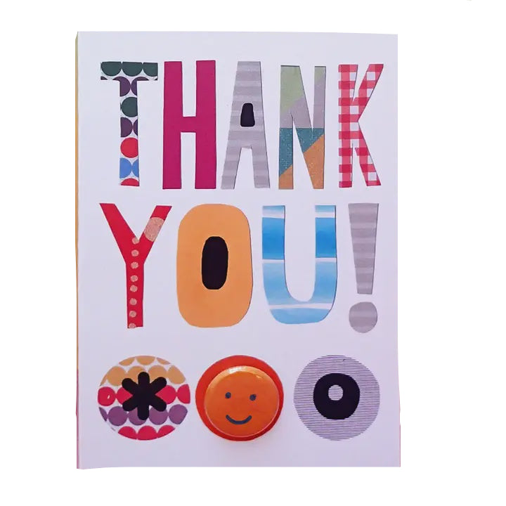 Card With Badge - Collage Text Thank You