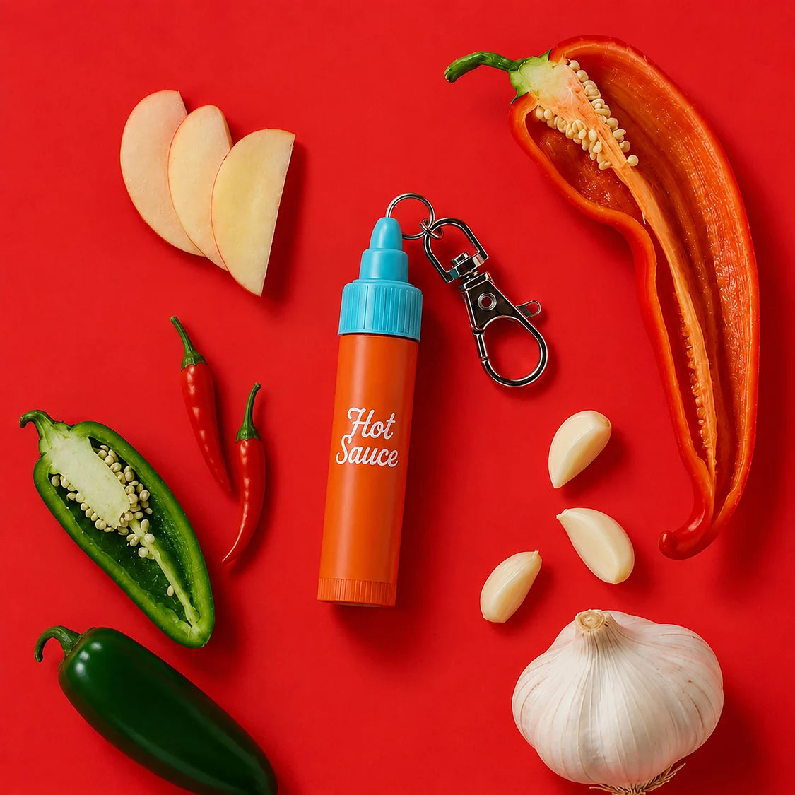 Novelty Lip Balm - Hot Sauce Bottle with Stawberry Scent