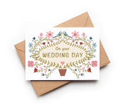 Folk Floral Wedding Card