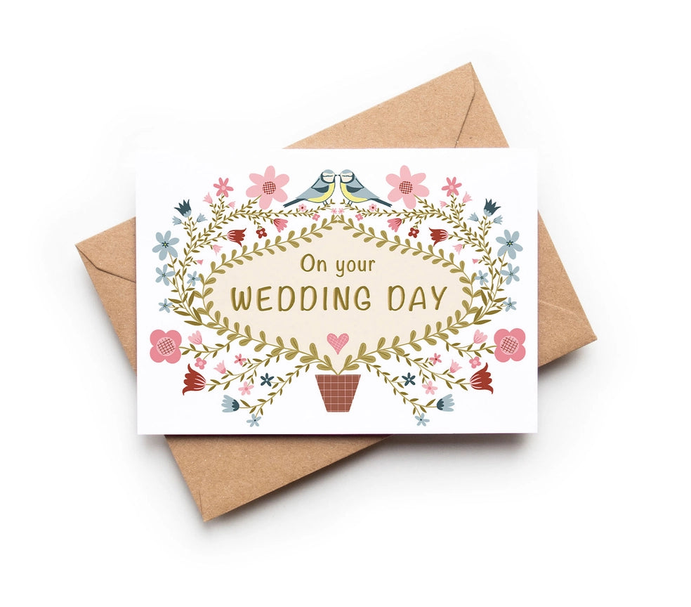 Folk Floral Wedding Card