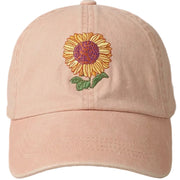 Embroidered Baseball Cap - Sunflower Dusty Pink