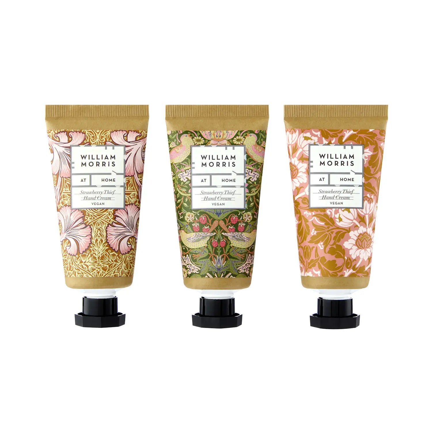 William Morris At Home The Voyager Strawberry Thief Hand Cream Trio