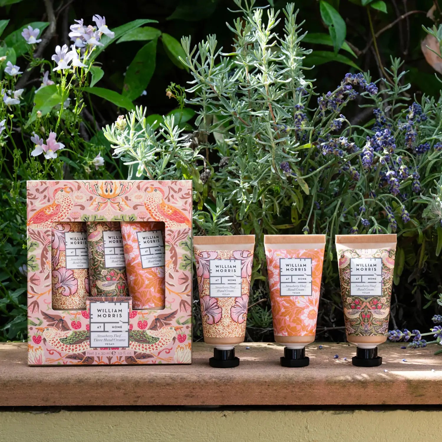 William Morris At Home The Voyager Strawberry Thief Hand Cream Trio
