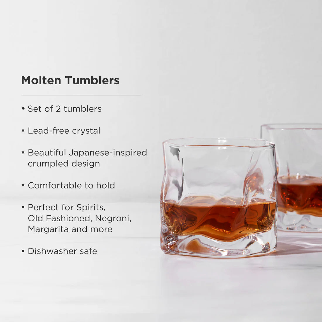 Crystal Molten Tumblers Set of 2