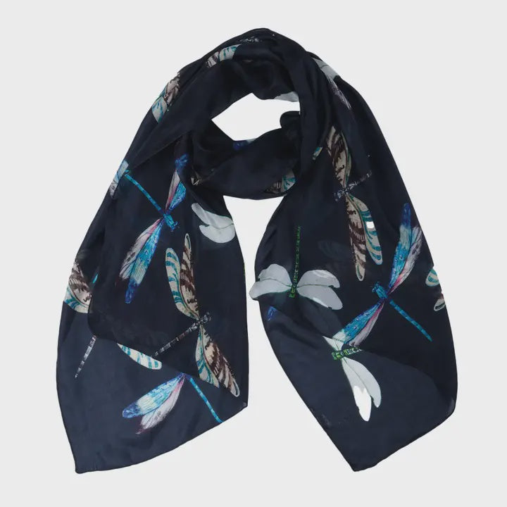 Pure Silk Designer Scarf - Firefly