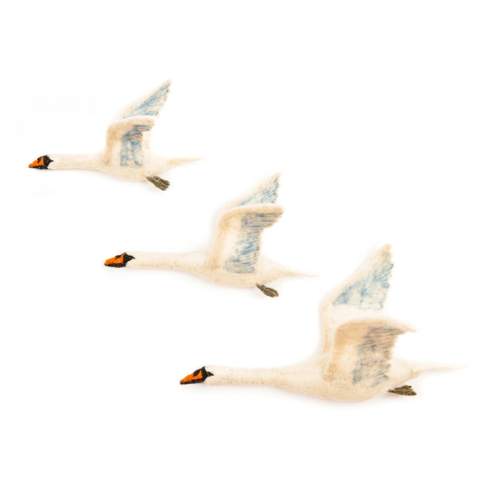Felt Flying Wall Trio - Swan