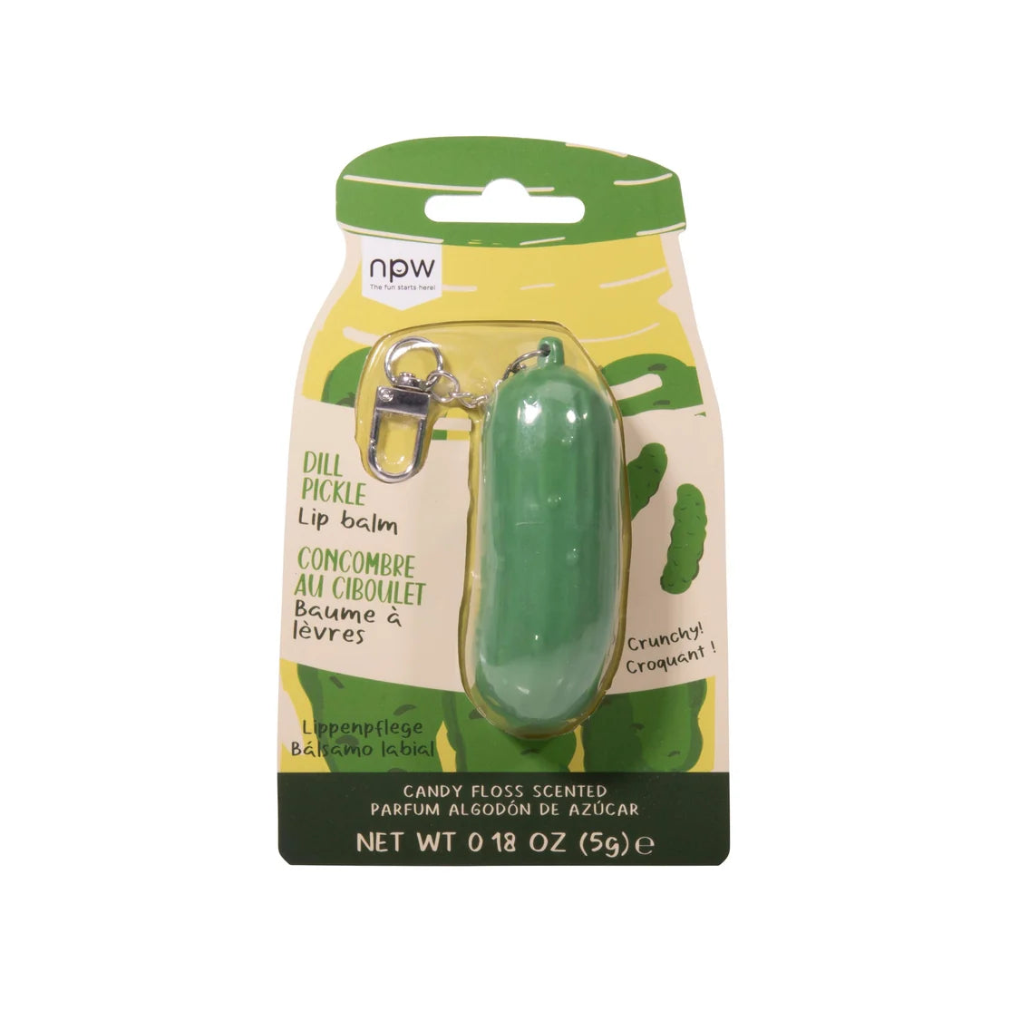 Novelty Lip Balm - Pickle with Candy Floss Scent