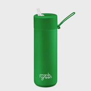 595ml Ceramic Bottle + Flip Straw Lid - Evergreen