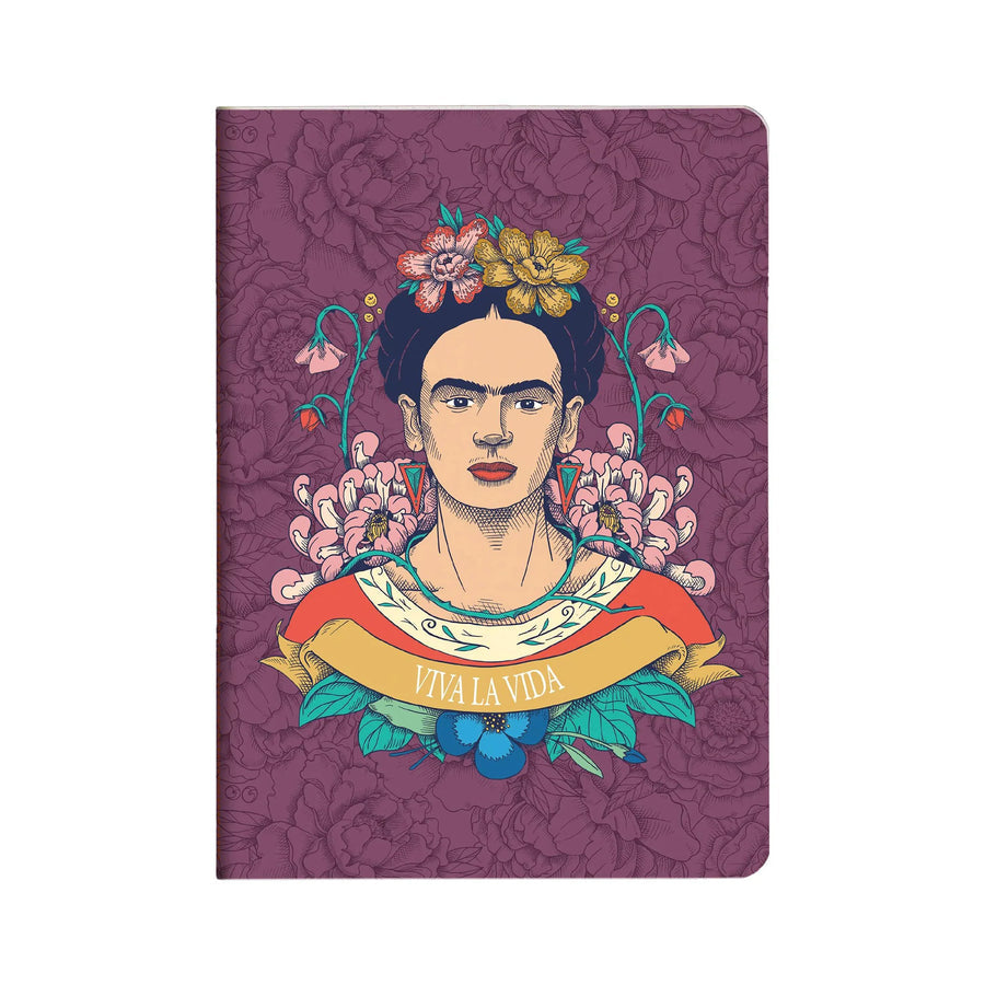 Stitched Lined Notebook A5 - Frida Kahlo