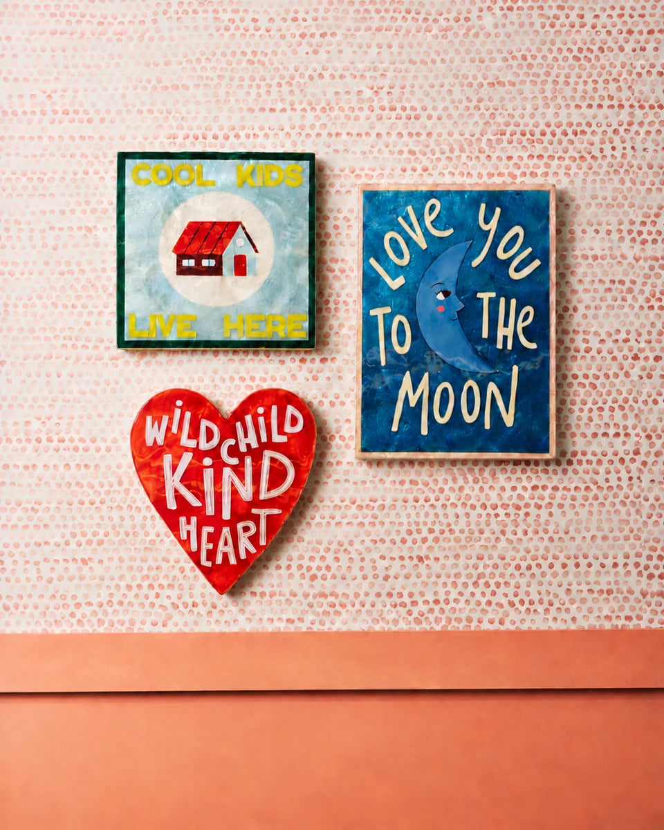 Capiz Shell Art Tile - Fun House - Moon