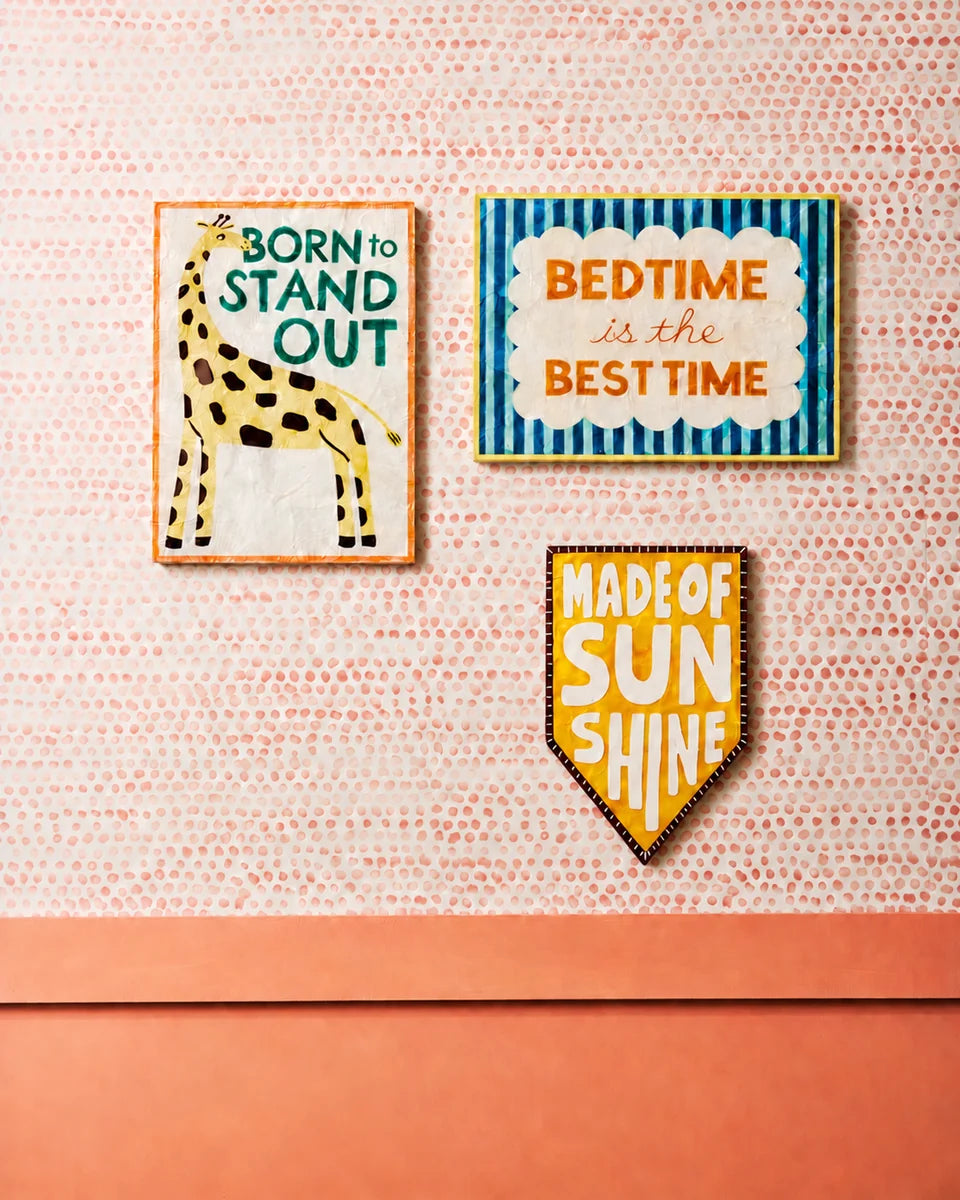 Capiz Shell Art Tile - Fun House - Giraffe
