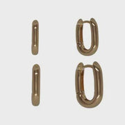 V Shape Hinged Earrings ( Pair)  - Gold