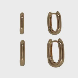 V Shape Hinged Earrings ( Pair)  - Gold