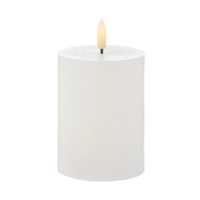 Hughe LED Flickering Pillar Candle - 10cm White