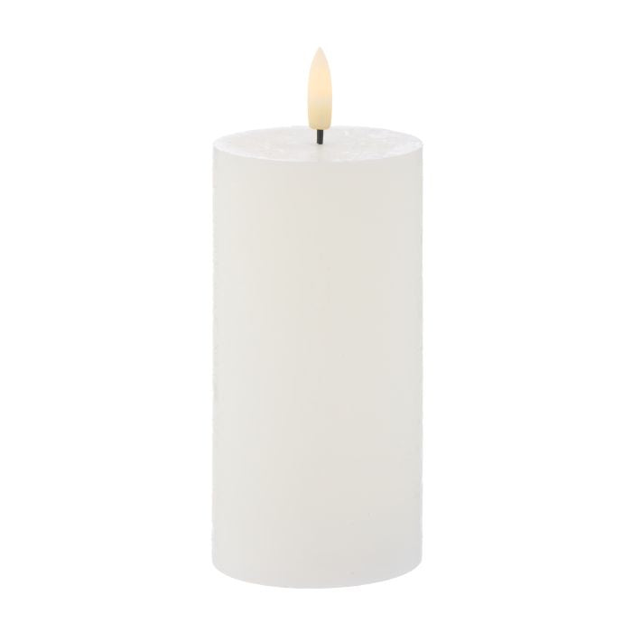Hughe LED Flickering Pillar Candle - 15cm White