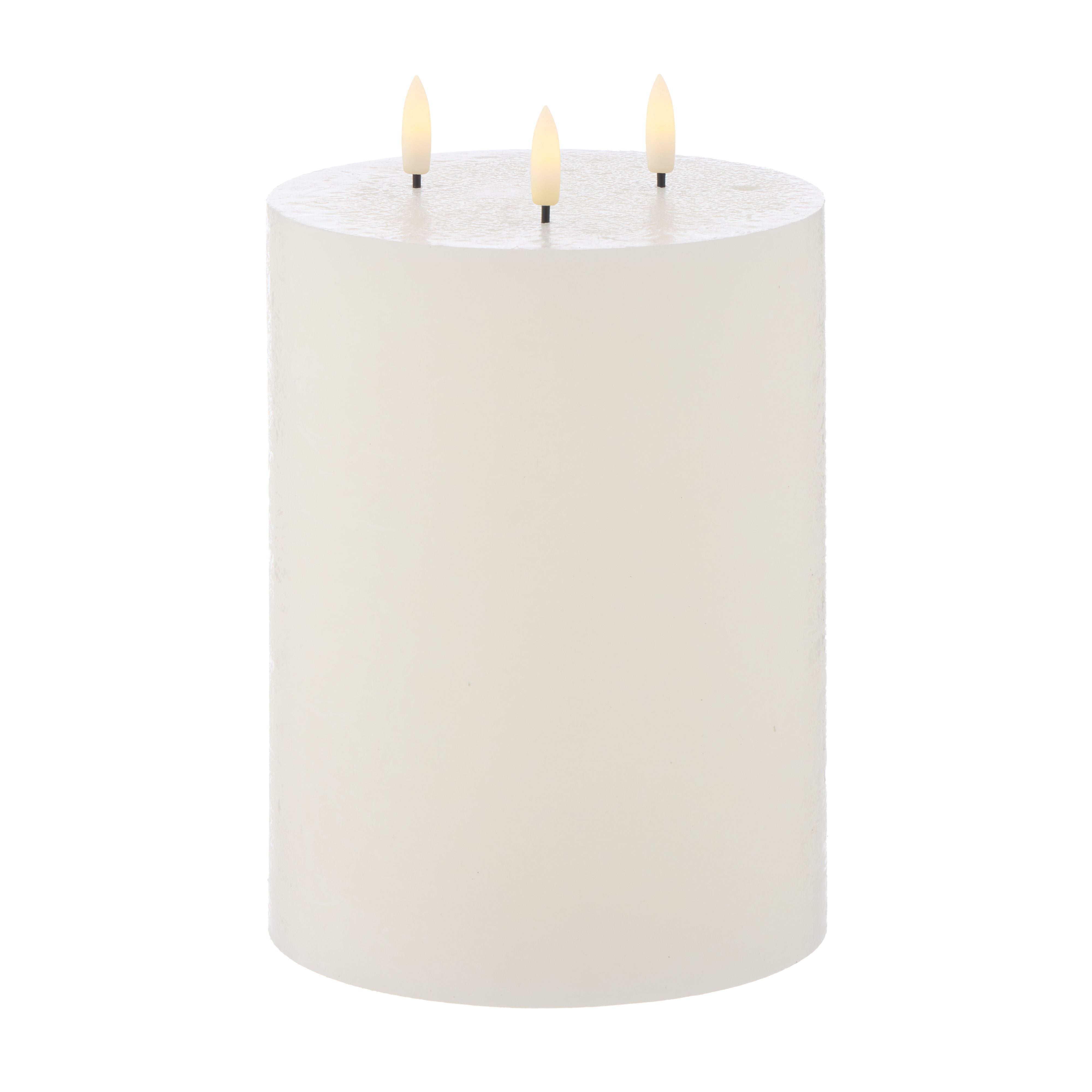 Hughe LED Flickering Pillar Candle - 15x20cm White