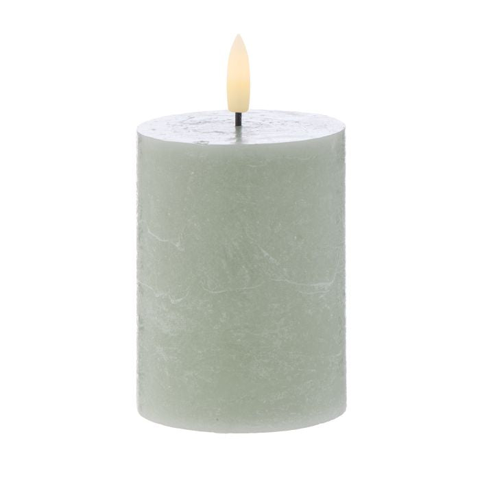 Hughe LED Flickering Pillar Candle - 10cm Green