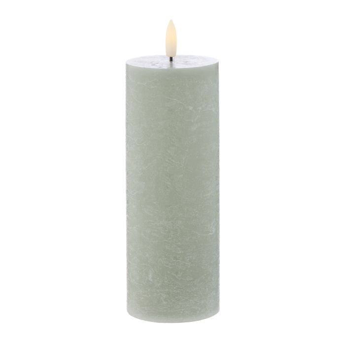 Hughe LED Flickering Pillar Candle - 20cm Green